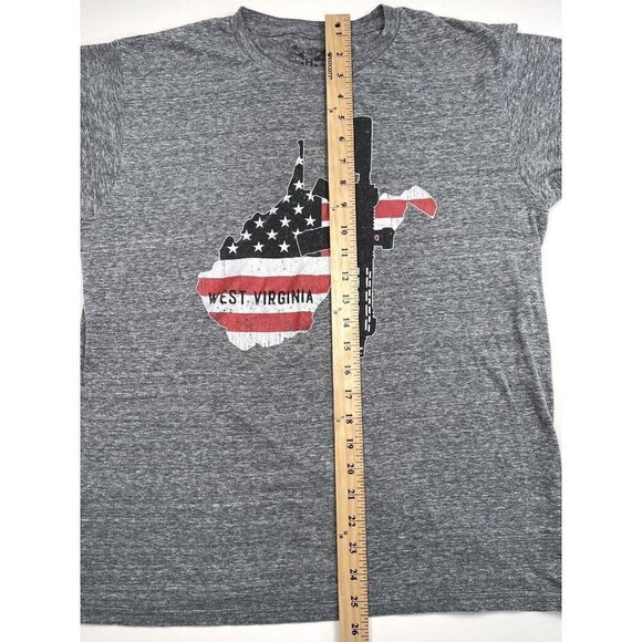 HOWITZER PATRIOT MFG. Adult MEDIUM Gray West Virginia Flag Gun Graphic T-SHIRT - Picture 4 of 6